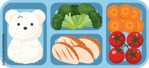 Healthy Meal Prep with Protein and Vegetables.