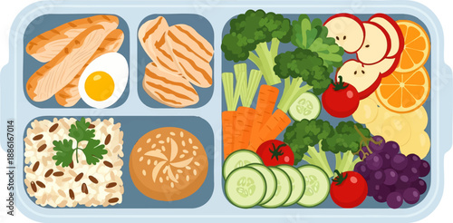 Assorted Healthy Food on Tray.