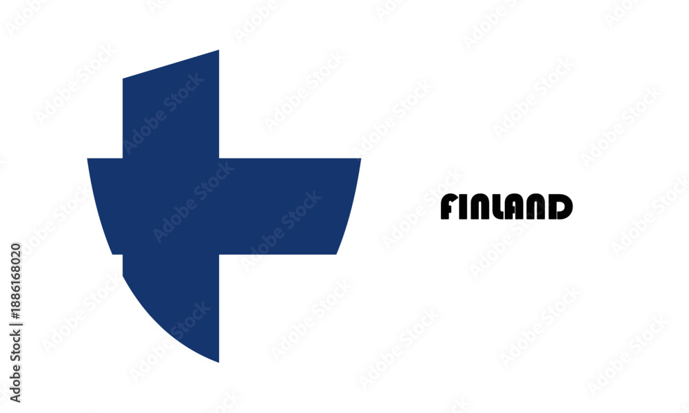 Obraz premium Finland flag in shield shape with high quality
