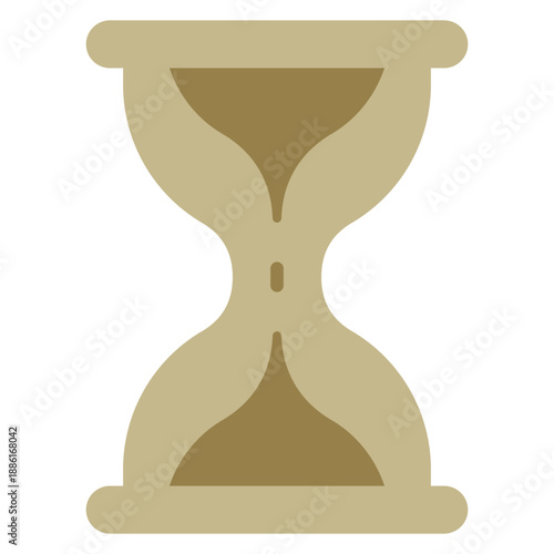 Flat hourglass icon for time management, waiting, and deadlines.