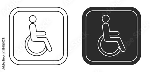 Disabled toilet icon set white style collection 