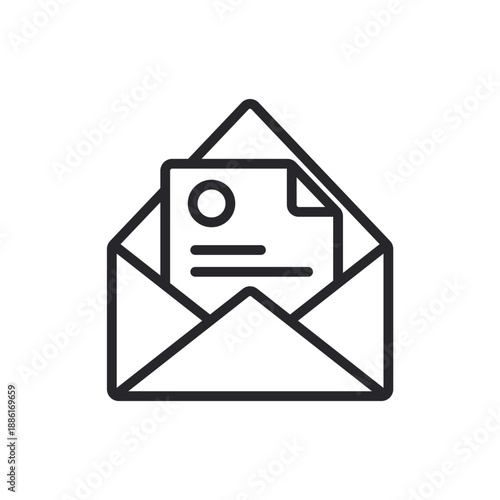 newsletter icons outline and Flat Style,transparent background