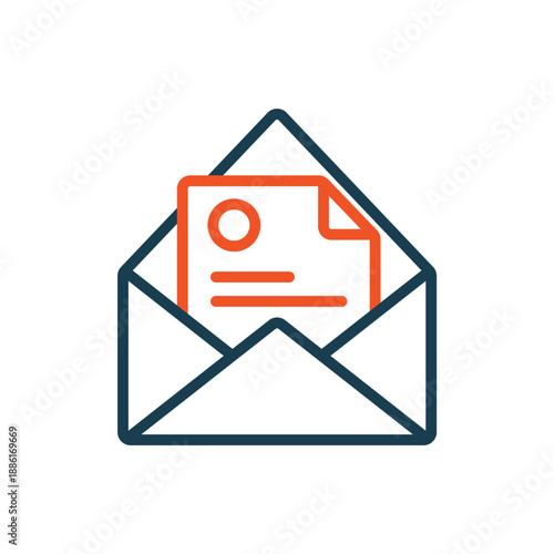 newsletter icons outline and Flat Style,transparent background