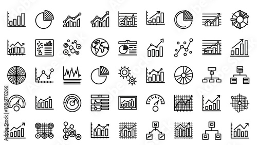 Business Infographic Icons and Graphs.