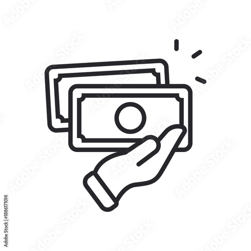 earning icons outline and Flat Style,transparent background