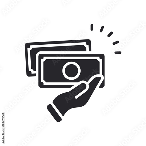 earning icons outline and Flat Style,transparent background