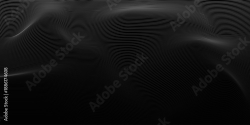 3D Vector wave lines pattern smooth curve flowing dynamic white light isolated on black background for concept of technology, digital