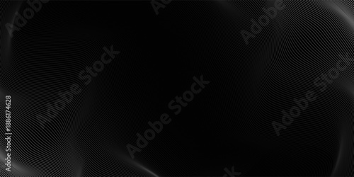 3D Vector wave lines pattern smooth curve flowing dynamic white light isolated on black background for concept of technology, digital