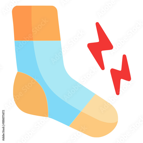 ankle pain bandage medical flat color vector illustration template design