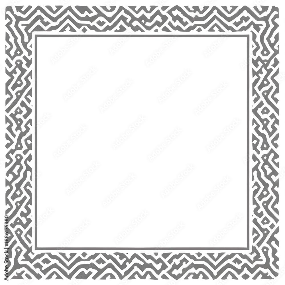 Obraz premium AI Generative. Gothic Tribal Square Frame with Bold Geometric Patterns. 4