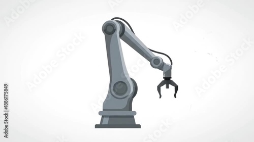 Robotic Arm Illustration for Industrial Automation and Manufacturing