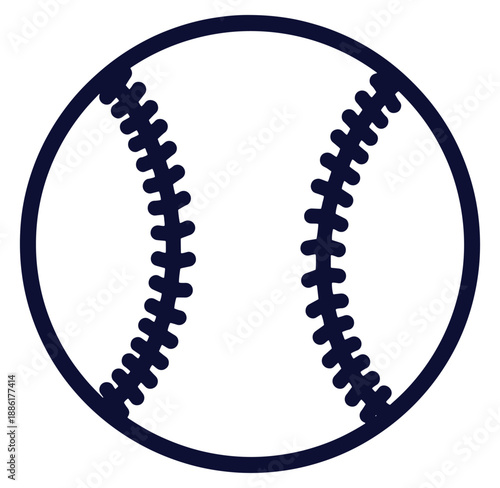 Baseball outline with stitching illustration perfect for sports and athletic themed designs