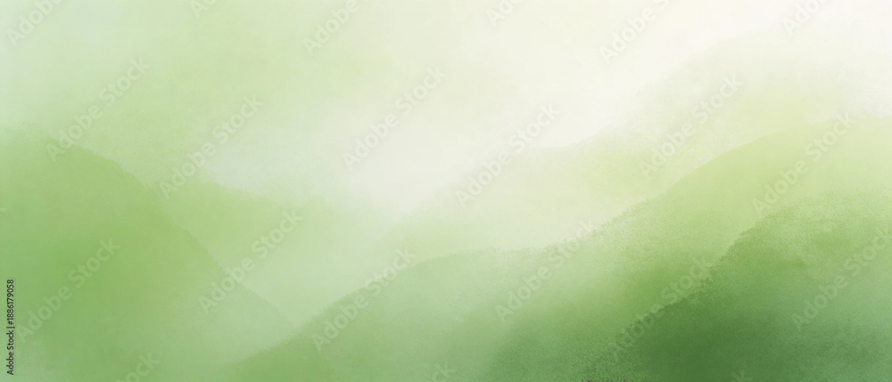 Obraz premium Minimal spring background in soft green tones with subtle gradient texture, fresh and clean seasonal mood and large empty copy space: spring time concept!