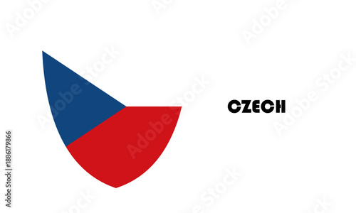 Czech Republic flag in shield shape with high quality