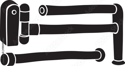 Door handle and lock set in black and white