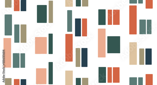 Abstract Geometric Pattern with Retro Color Palette