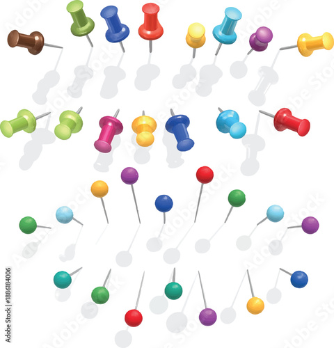 colorful push pins
