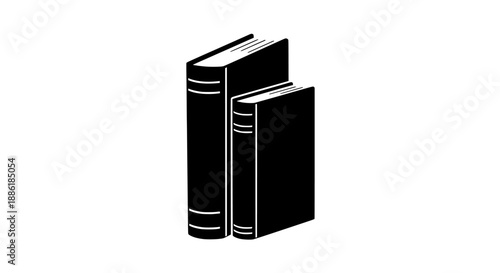 Book Mockup Silhouette Isolated on White Background