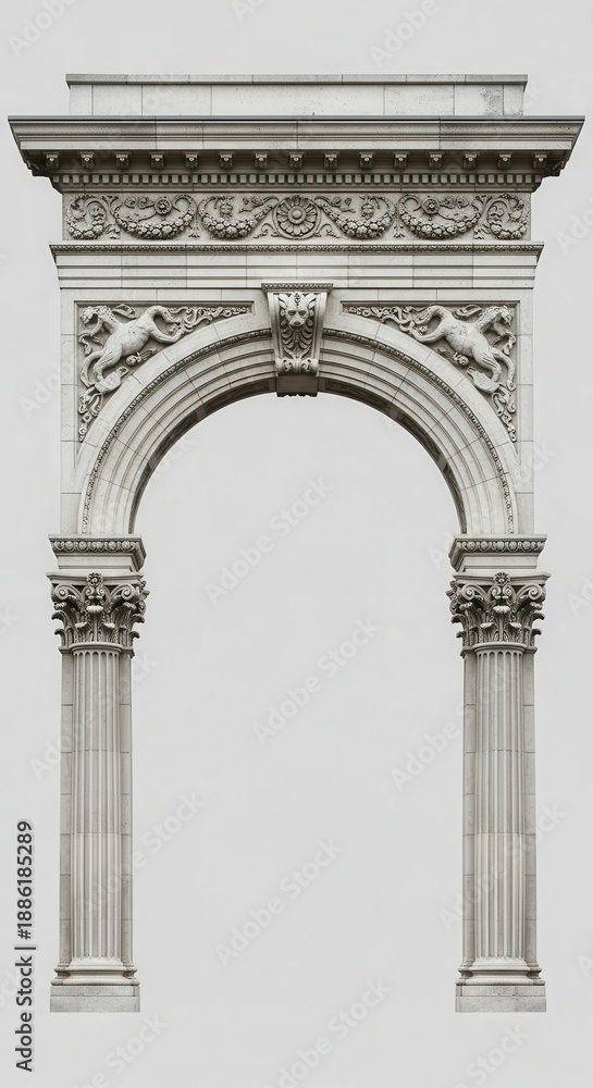 Fototapeta premium Architectural Archway with Intricate Details and Classical Design.