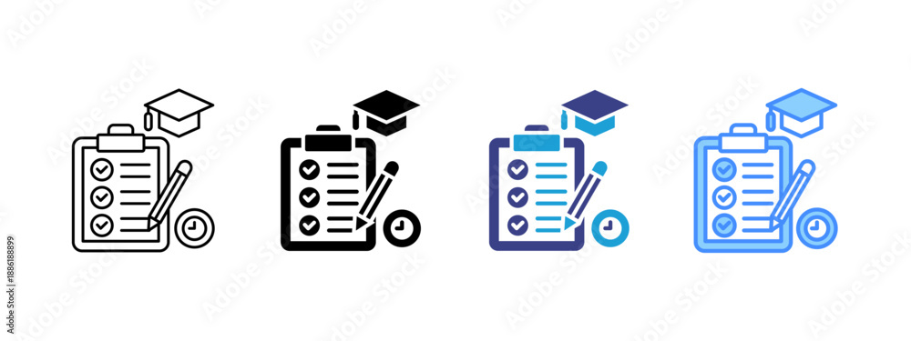 Fototapeta premium Exam icon set multiple style collection