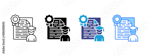 Phd  icon set multiple style collection