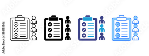 Attendance icon set multiple style collection