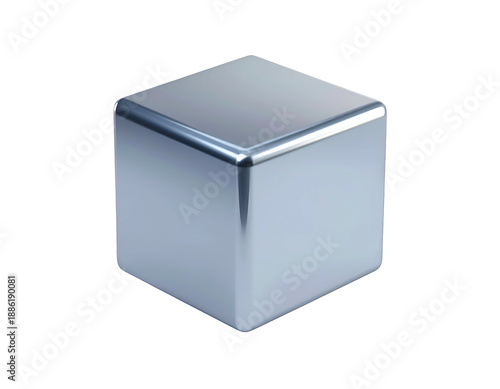 Wallpaper Mural Metallic cube with rounded edges, rendered on black background Torontodigital.ca