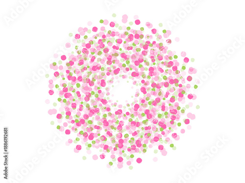 春の花の可愛らしいリース 花あり