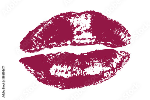 Lipstick kiss mark Romantic lip print Imprint of lips kiss Sexy lips makeup Female mouth Love symbol Design element for beauty fashion poster Valentines Day wedding