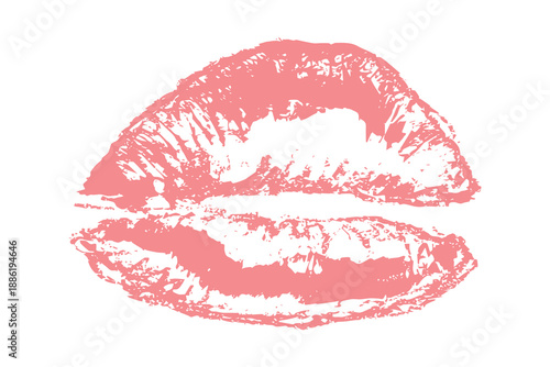 Lipstick kiss mark Romantic lip print Imprint of lips kiss Sexy lips makeup Female mouth Love symbol Design element for beauty fashion poster Valentines Day wedding