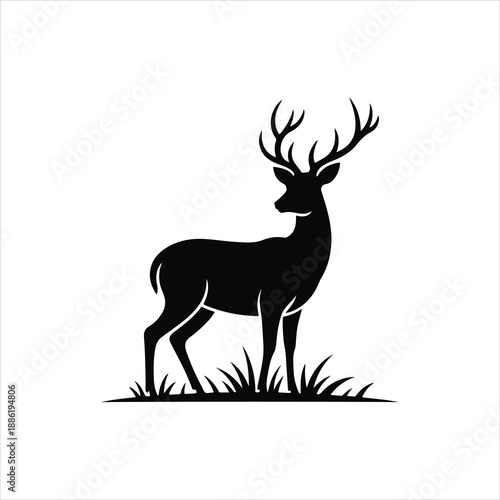 deer silhouette vector, Reindeer