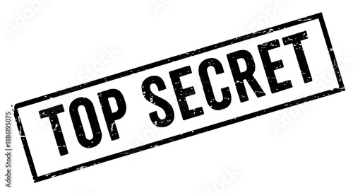 Black Top Secret Rubber Stamp with Grunge Texture isolated PNG with Transparent Background