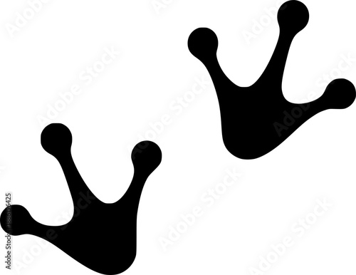 Frog footprints vector black silhouette print design
