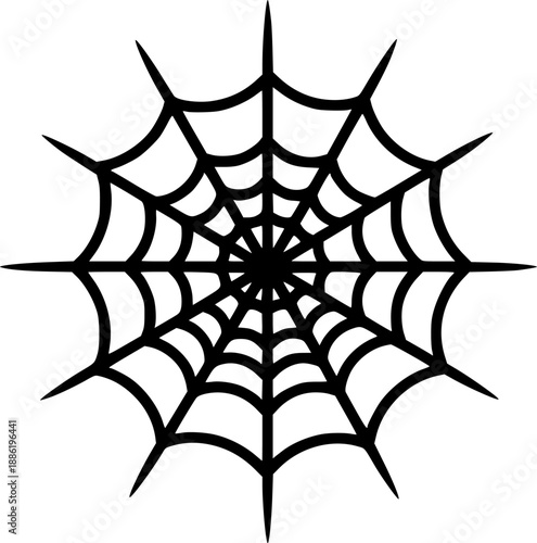 Spider web vector black silhouette print design
