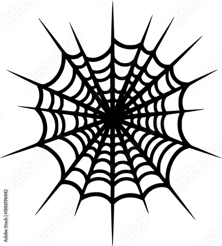 Spider web vector black silhouette print design
