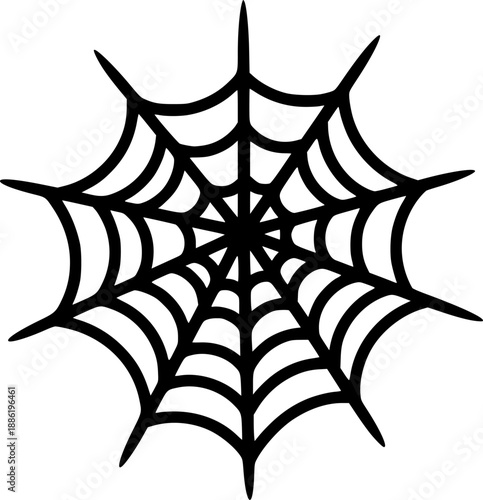 Spider web vector black silhouette print design
