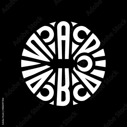 Abstract Sunburst Logo Icon - Minimalist Lines, Radial Design