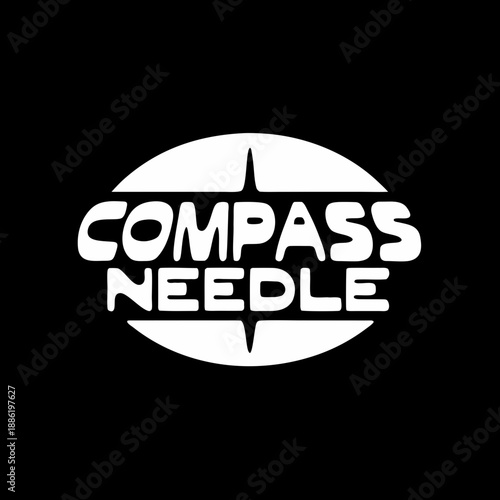 Modern Abstract Compass Needle Logo - Minimal Circular Design