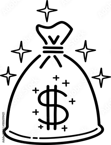 Hand Drawn Money Outline Icon Symbol Element