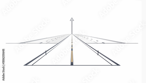 An abstract illustration of a road receding into the distance, symbolizing progress and direction.