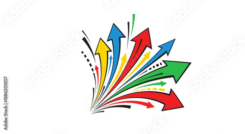 Colorful Arrows Bursting Outwards