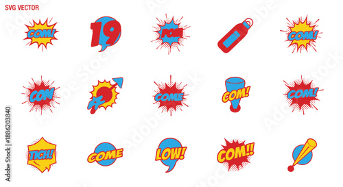Comic Book Sound Effects and Icons Set