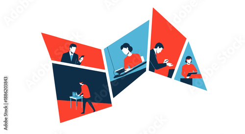 Business Teamwork and Collaboration Concept Illustration