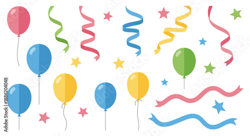 Party Decorations: Balloons, Streamers, and Confetti Stars