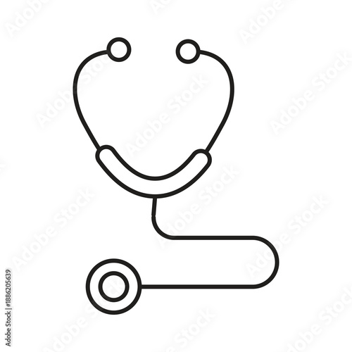 Medical Stethoscope Editable Stroke Outline Icon,Clinical Diagnosis Stethoscope Editable Stroke Outline Icon..eps