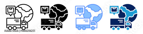 logistics icon set multiple style collection