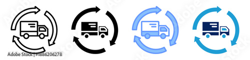 reverse logistics icon set multiple style collection