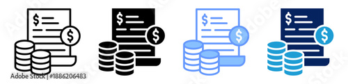 invoice icon set multiple style collection