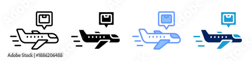 air cargo icon set multiple style collection