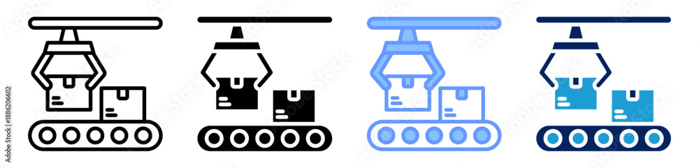 Obraz premium production icon set multiple style collection